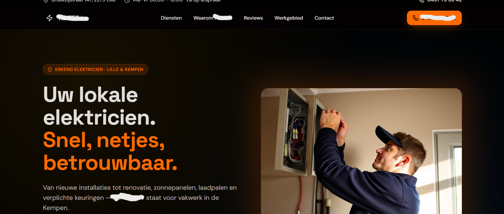 Elektricien  — Bedrijfswebsite