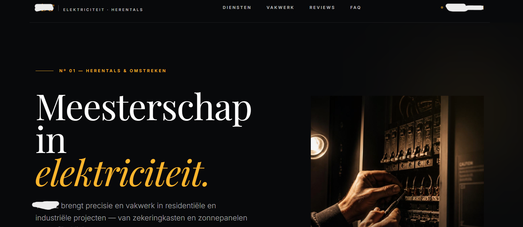 Elektricien — Bedrijfswebsite