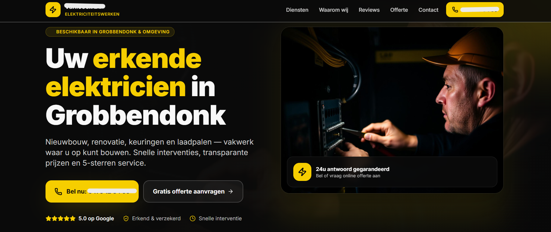 Elektricien — Bedrijfswebsite